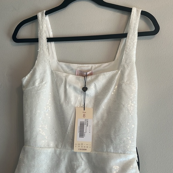 NWT Club L London Sequin Square Neck Mini Dress - Picture 4 of 9